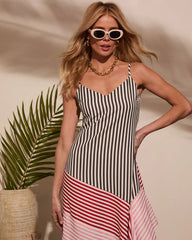 Wanderlust Contrast Stripe Panel Slip Dress