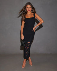 Serenade Me Lasercut Knit Midi Dress