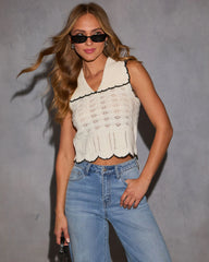 Kollins Scallop Trim Crochet Top