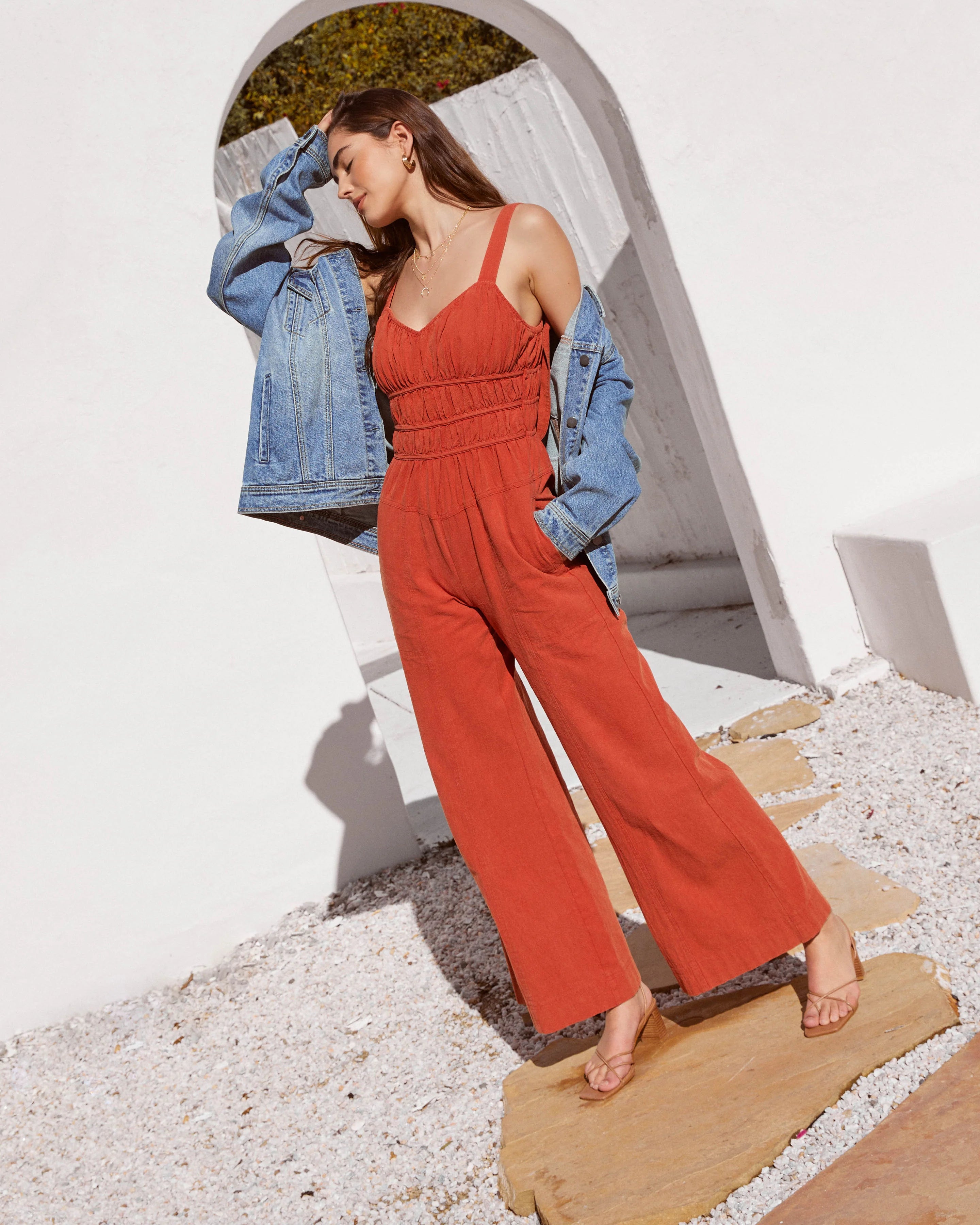 Dolly Ruched Pocketed Jumpsuit