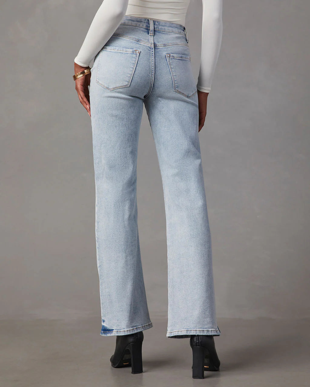 Crystal 90'S Vintage Distressed Flare Jeans