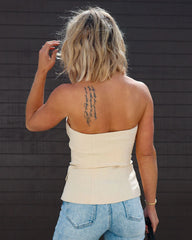 Miller Strapless Button Down Top