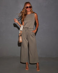 Rosella Wide Leg Drawstring Waist Jumpsuit
