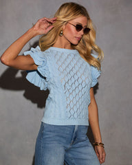 Glenora Ruffle Cable Knit Sweater