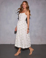 Springtide Muse Eyelet Floral Midi Dress