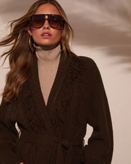 Hideaway With Me Fringe Waist Tie Cardigan