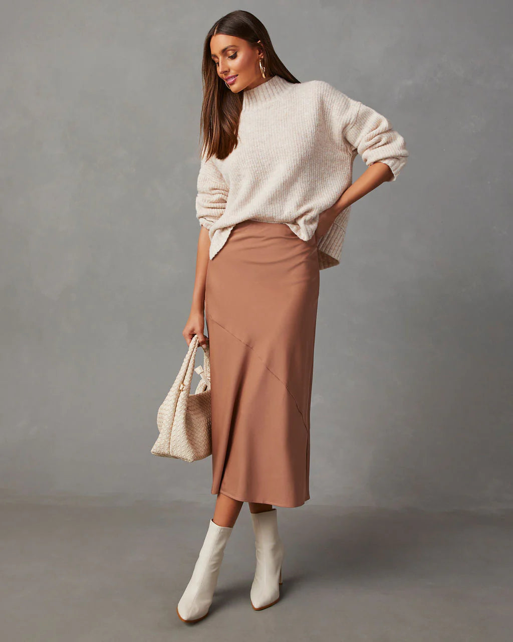 Same Energy Marled Mock Neck Sweater