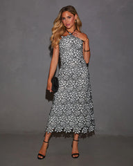 Irresistibly Chic Lace Halter Midi Dress