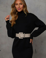Merrick Stitched Wide Leather Belt