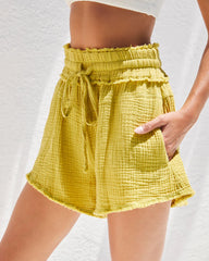 Kennedy Cotton Pocketed Frayed Shorts