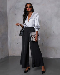 Lindsey Satin Button Down Top