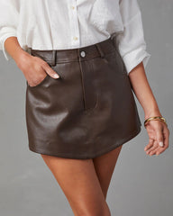 Farrow Faux Leather Skort