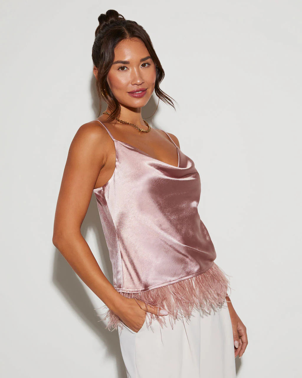 Swan Lake Sleeveless Feather Top