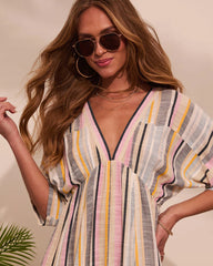 At Beachside Flowy Linen Midi Dress