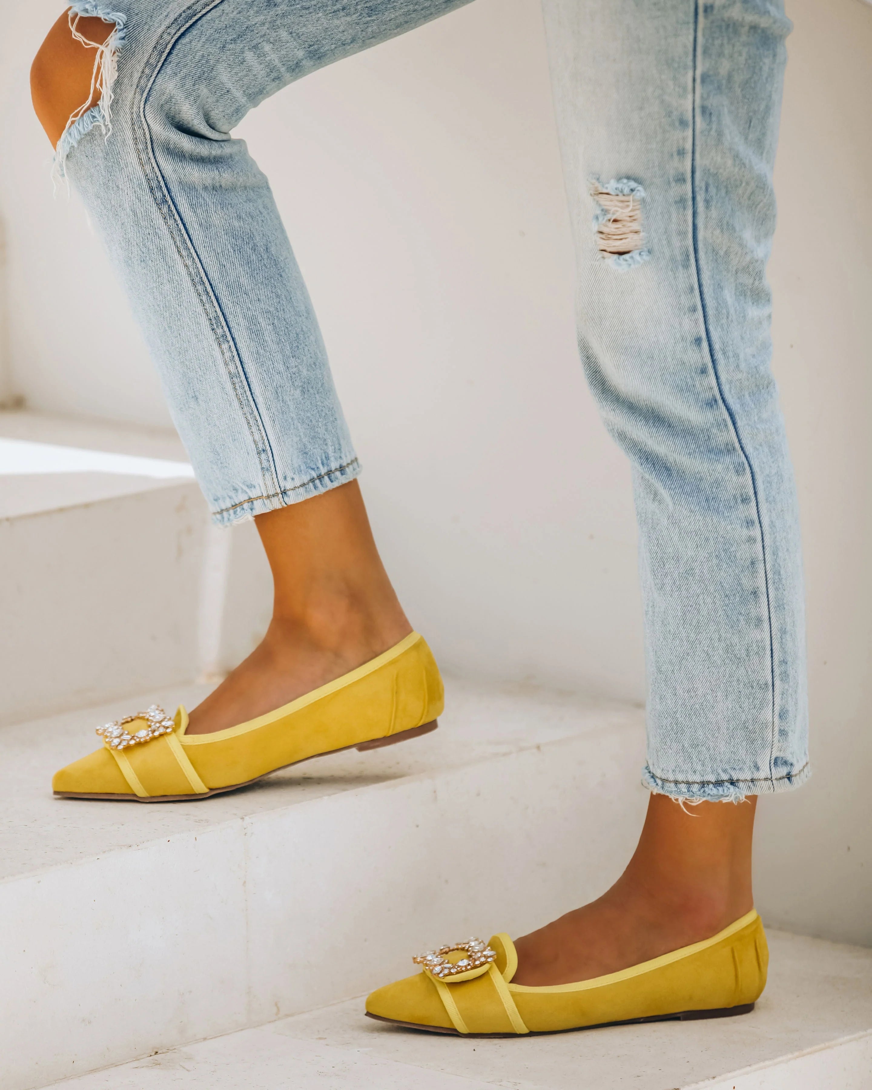 Vanderpump Embellished Faux Suede Flats