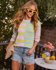 Elena Colorblock Striped Knit Sweater
