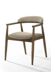 Modrest Cohen Mid-Century Modern Tan Fabric Walnut Dining Chair A Timeless Blend of Elegant Design and Contemporary Comfort for Sophisticated Dining Spaces