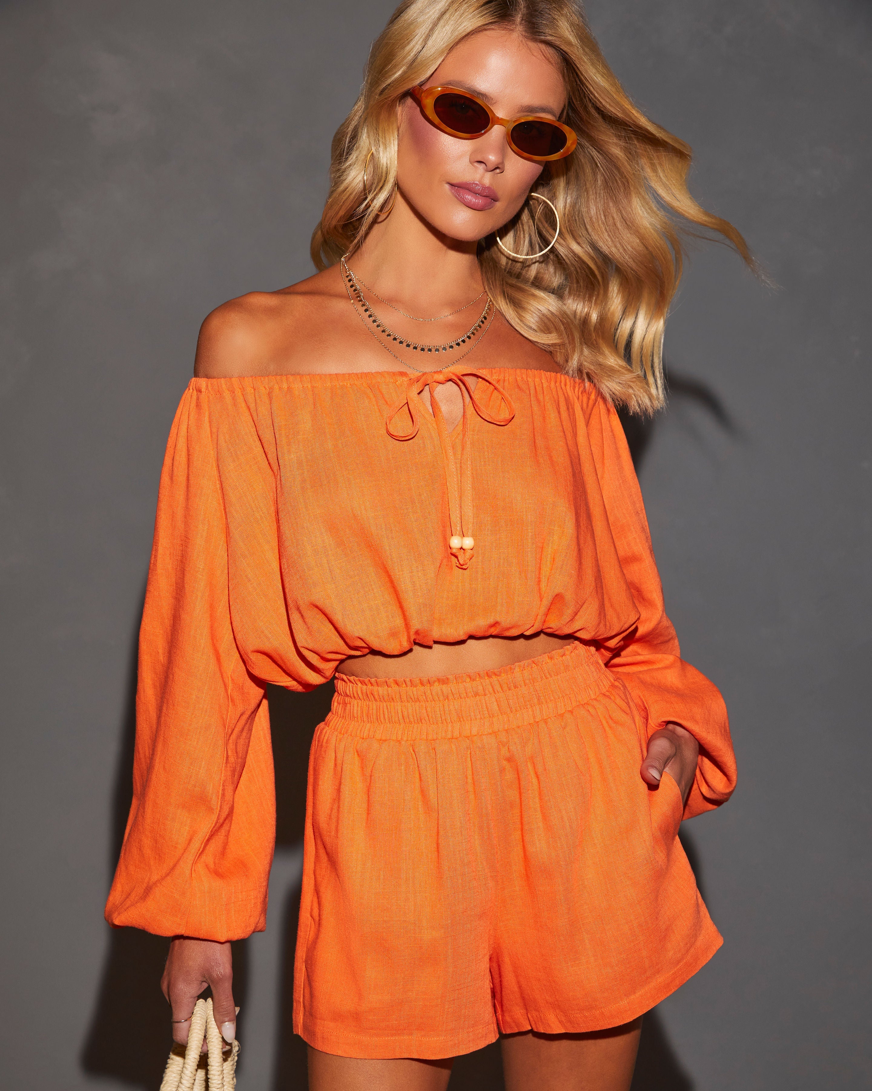 Elysia High Rise Elastic Waist Pocketed Shorts