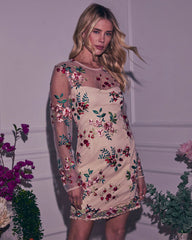 Blooming Moments Embroidered Floral Mini Dress