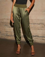 Luxe Look Satin Pocketed Joggers