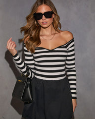 Jennah Off The Shoulder Striped Top