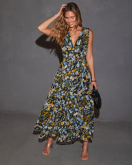 Yasmin Floral V-Neck Maxi Dress