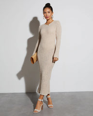 Hailey Crew Neck Bodycon Coverup Midi Dress