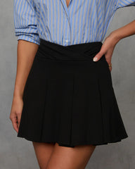 Power Play Pleated Mini Skirt