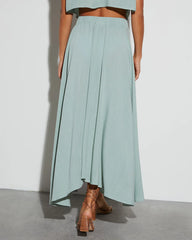 Fresh Breeze Asymmetrical Hem Maxi Skirt