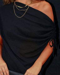 Thomas One Shoulder Ruched Cutout Top