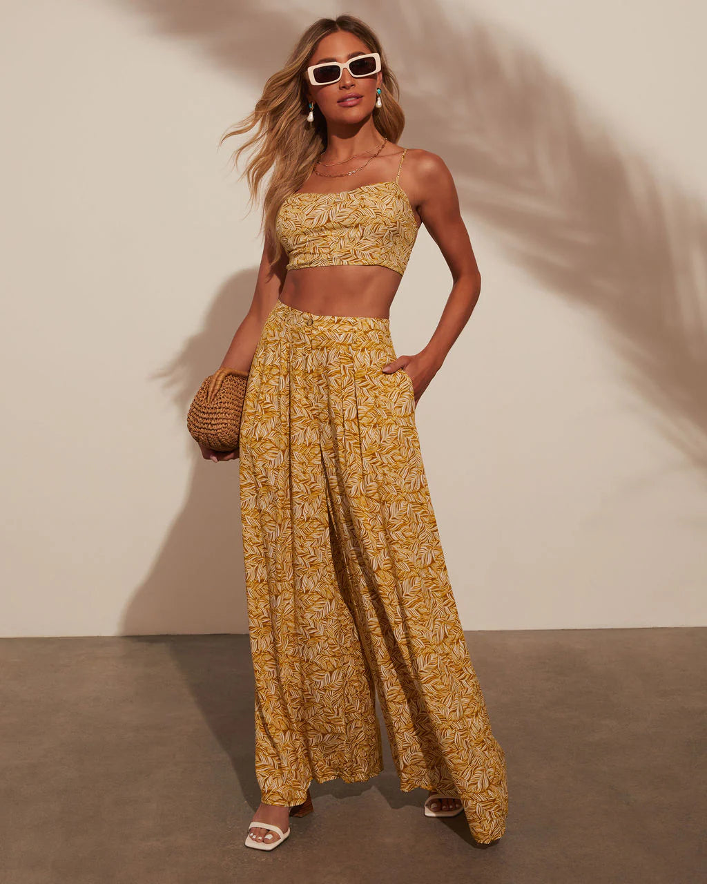 Lisandra Sleeveless Printed Crop Top