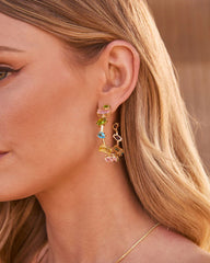 Glam Radar Colorful Gemstone Hoop Earrings