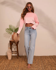 Easy Moment Striped Cropped Sweater