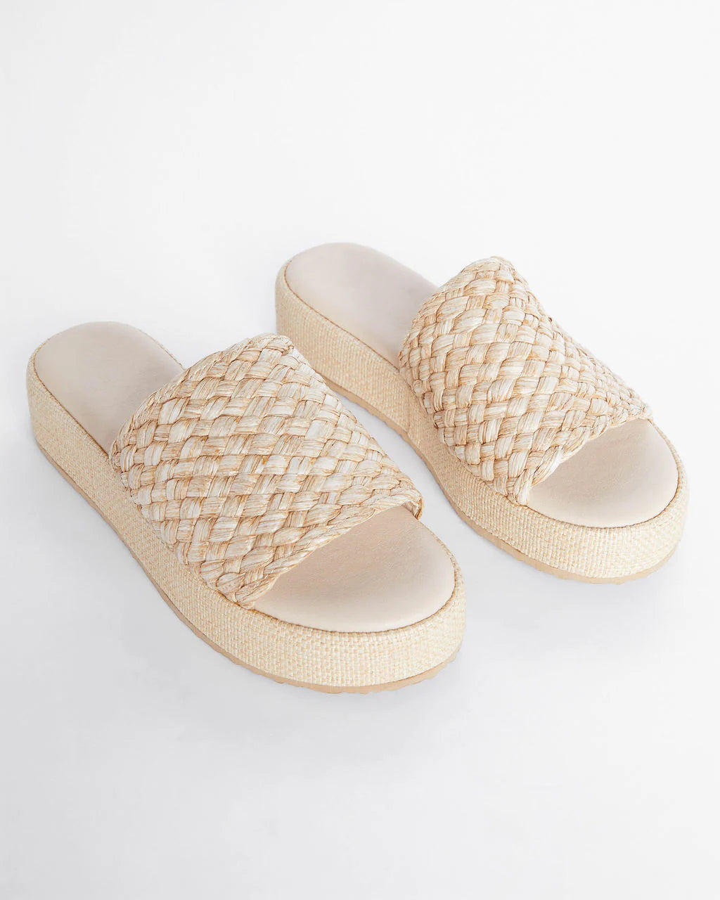 Lotus Braided Raffia Platform Sandals