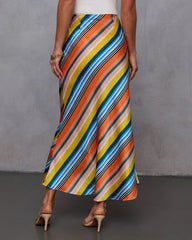 Jenna Slip Striped Midi Skirt