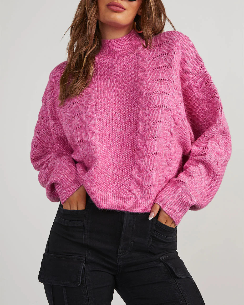 Marisse Mock Neck Knit Sweater