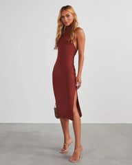 Down The Aisle Halter Neck Midi Dress
