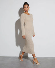 Hailey Crew Neck Bodycon Coverup Midi Dress