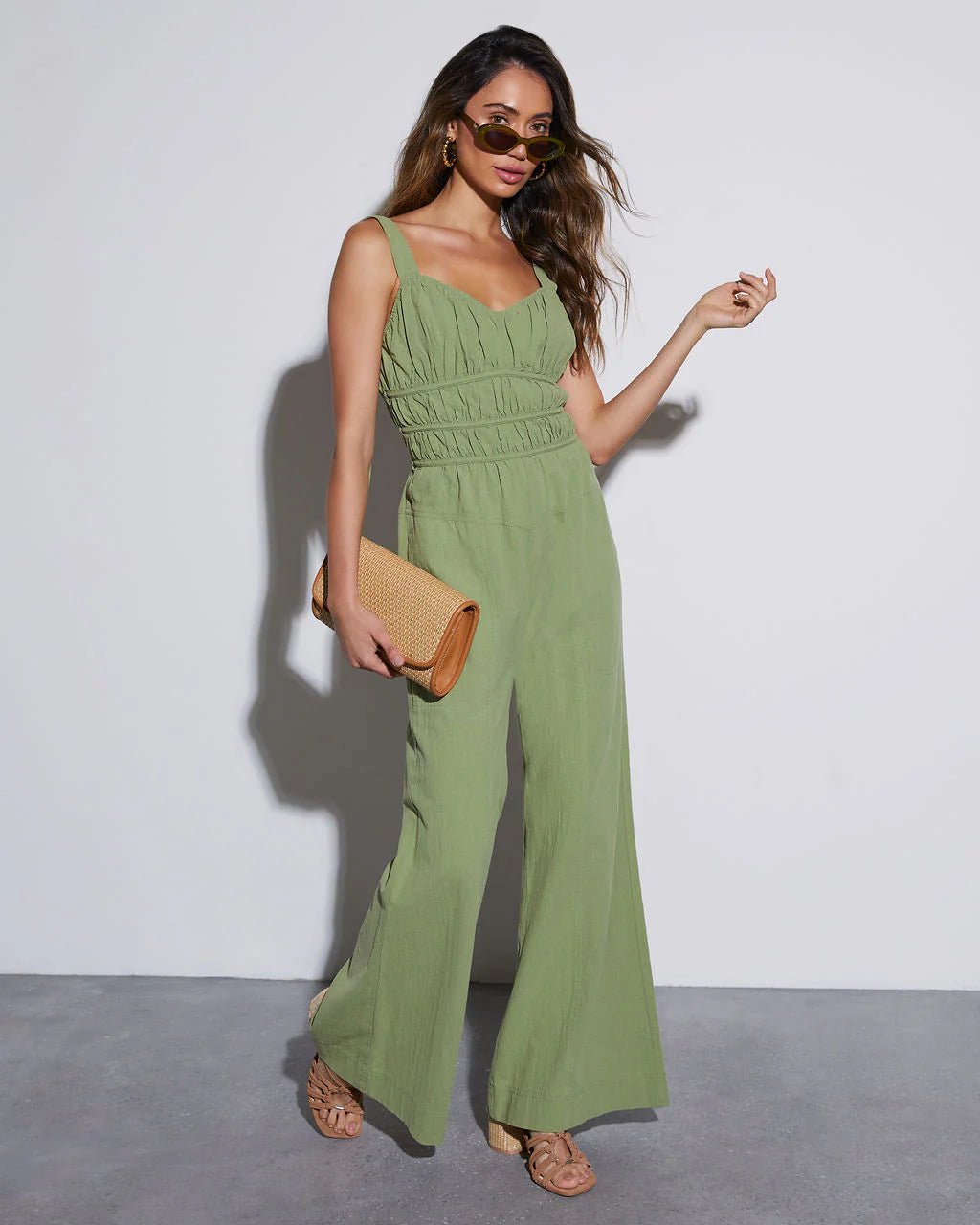 Dolly Ruched Pocketed Jumpsuit