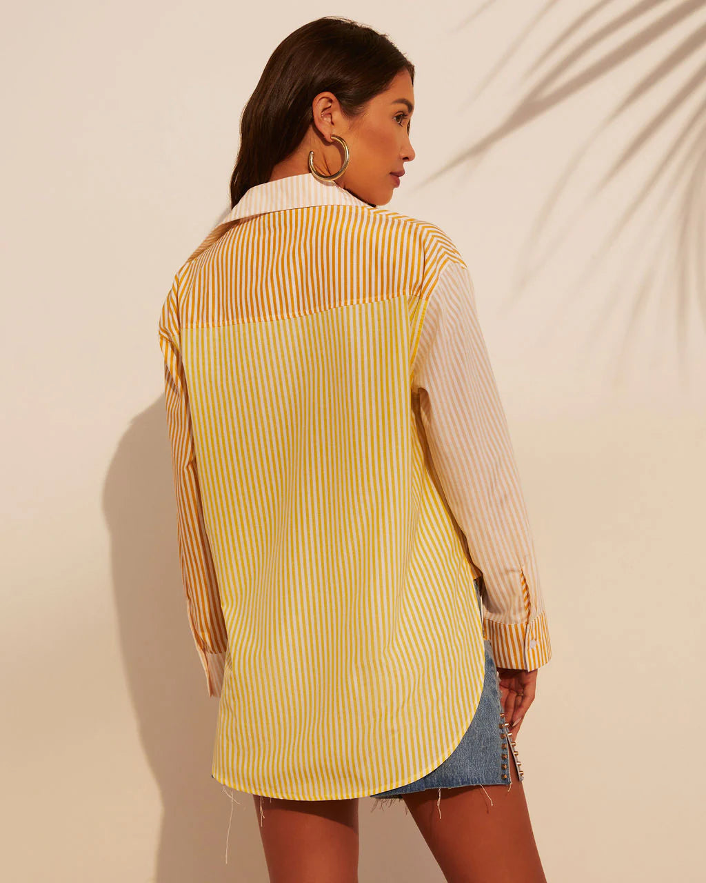 Memphis Striped Button Down Long Sleeve Top