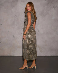 Winter Bells Metallic Midi Dress
