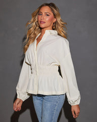 Gotta Be You Cinched Waist Button Down Top