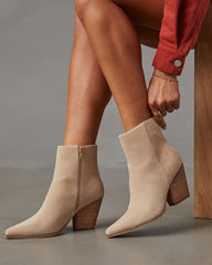 Rowyn Faux Suede Heeled Bootie