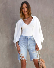 Ayla Distressed Bermuda Jean Shorts