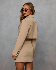 Modern Edit Cropped Singular Button Blazer