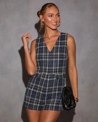 Greta Sleeveless Tweed Romper