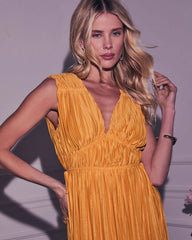 Meriah Plisse Maxi Dress