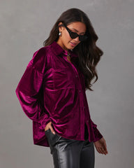 Magical Wonder Velvet Button Down Top