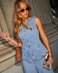 Sadie Denim Vest Top