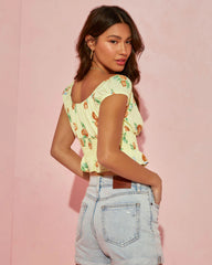 Taste Of Summer Printed Smocked Crop Top